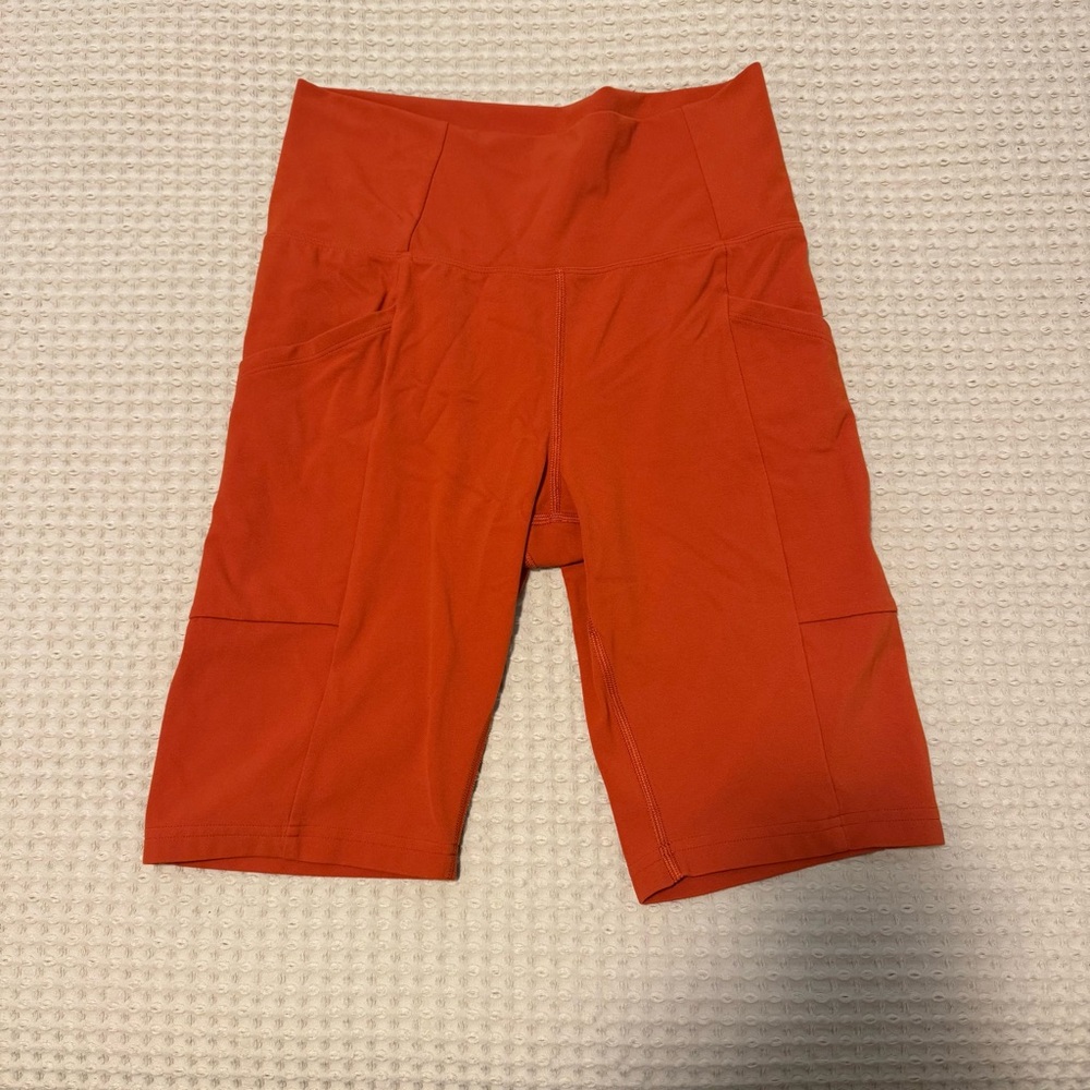 Women's Orange Biker Shorts